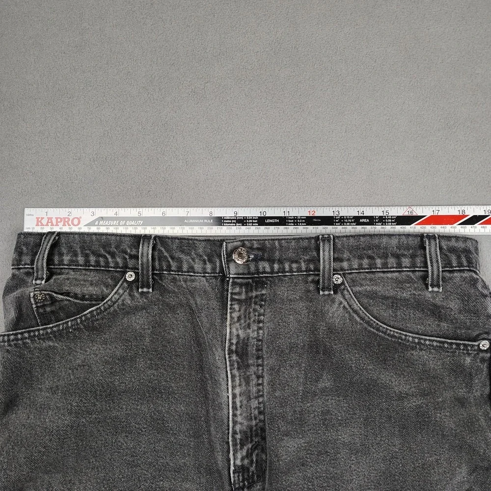 Vintage Levis Orange Tab 550 Jeans Men 36x31 Black USA Made 90s Taper Leg Grunge
